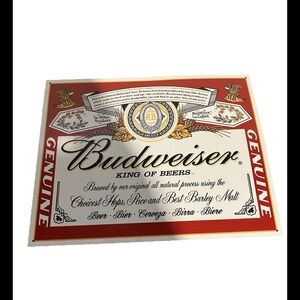 Budweiser Red and White Wall Decor Sign